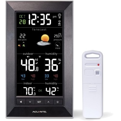 Digital Vertical Weather Forecaster with Indoor/Outdoor Temperature, Humidity...