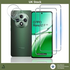 Tempered Glass Screen & Camera Protector 9H for OPPO Reno 12F 5G 4 Pack