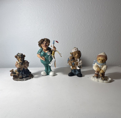 Boyds Bears & Friends Lot of 4 Resin Teddy Bear Figurines Brown 1997