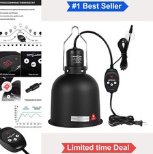 Reptile Light Fixture 5.5 Inch Deep Dome Dimming Thermostat 100W E26 Ceramic