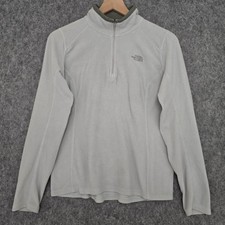The North Face Fleece Jacket Womens Medium Gray 1/4 Zip Pullover Lightweight