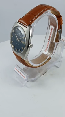 Vintage Favre-Leuba Duomatic Automatic Day-Date Blue Dial Swiss