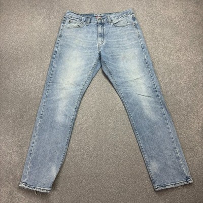 Levis 208 Jeans Erwachsene 32x30 Blau Denim Light Wash Straight Hose Herren