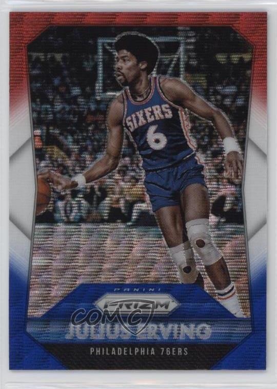 2015-16 Panini Prizm Red White & Blue Prizm Julius Erving #288 HOF 0hr4