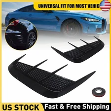 Rear Bumper Sport Side Wing Member Vent Cover Trim Car Accessories Gloss Black