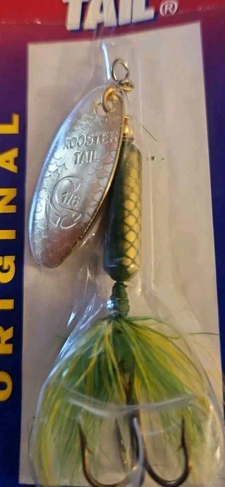 Señuelo de pesca Yakima Bait Original Cola de gallo, cebo giratorio en línea, 1/6 oz Foto 3 de 4