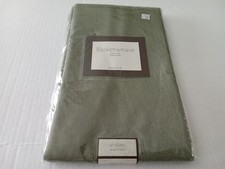 Basketweave 60 Inch Round Sage Green Tablecloth Easy Care Seats 4 - 6 Brand New