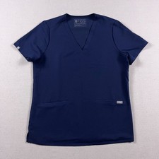 FIGS Casma Three-Pocket Technical Collection Navy Blue Scrub Top Women's Medium