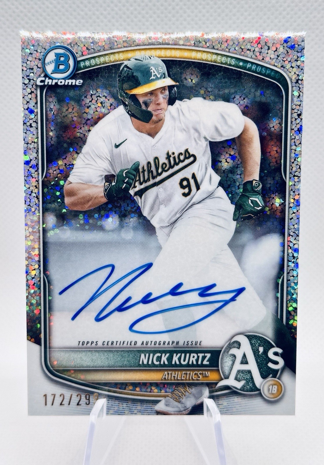 2025 Bowman Chrome Prospect Auto Nick Kurtz #CPA-NK Speckle Refractor /299 ROY