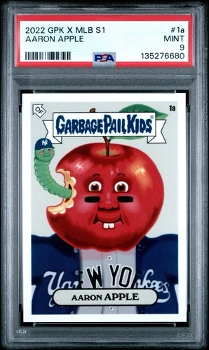 Aaron Judge 2022 MLB x GPK #1 Series 1 Garbage Pail Kids Apple Aaron PSA 9