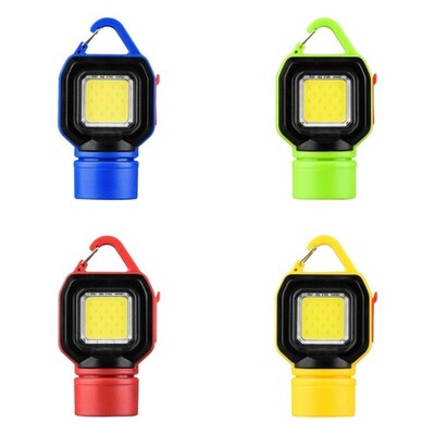 Small LED Flashlights Waterproof Plastic Texture Flashlight with Keychain