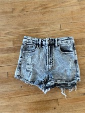 Vervet Distressed Women's S Small Denim Shorts Light Gray Acid Wash