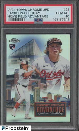 2024 Topps Chrome Update Home Field Advantage #21 Jackson Holliday RC PSA 10