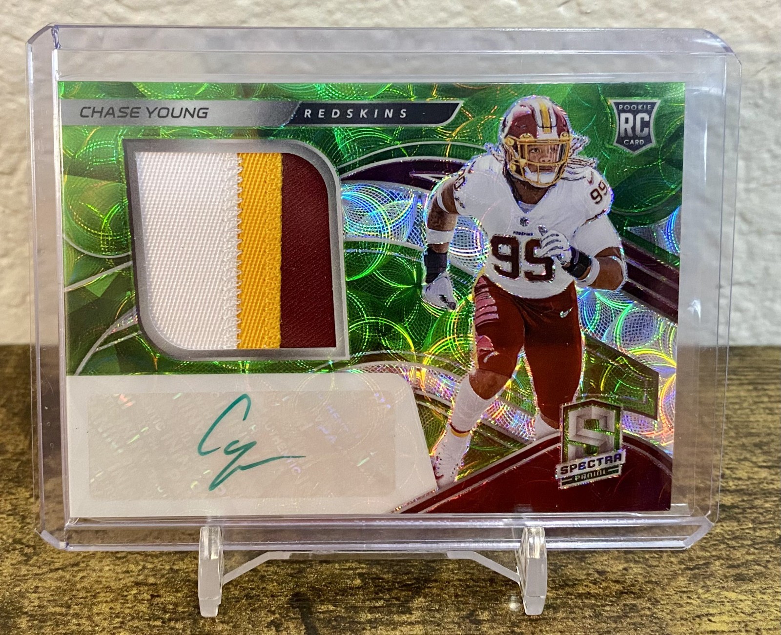 Chase Young 35/50 RPA NEON GREEN RC Auto 2020 Spectra WORN Patch FREE SHIPPING