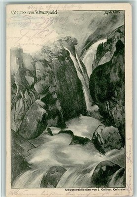 13008966 - Schwarzwald Idyllen von J. Gallion - Wasserfall Schwarzwald Maler