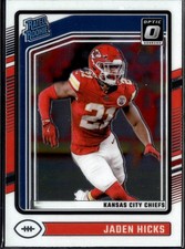 Jaden Hicks 2024 Donruss Optic Rated Rookie RC Kansas City Chiefs NFL No.237