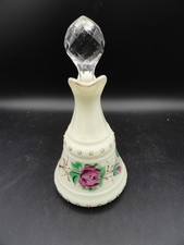 Antique Heisey Ring Band Custard Glass Cruet Ivorina Verde w/ Roses