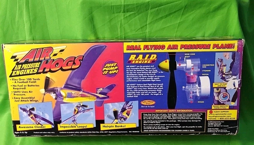 1998 Air Hogs Air Pressure Engines Sky Shark Plane New In Sealed Box - Image 2 of 4
