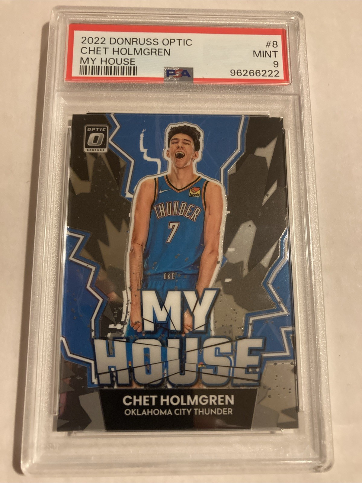 2022-23 Panini Donruss Optic Chet Holmgren Rookie RC My House PSA 9 🔥🔥