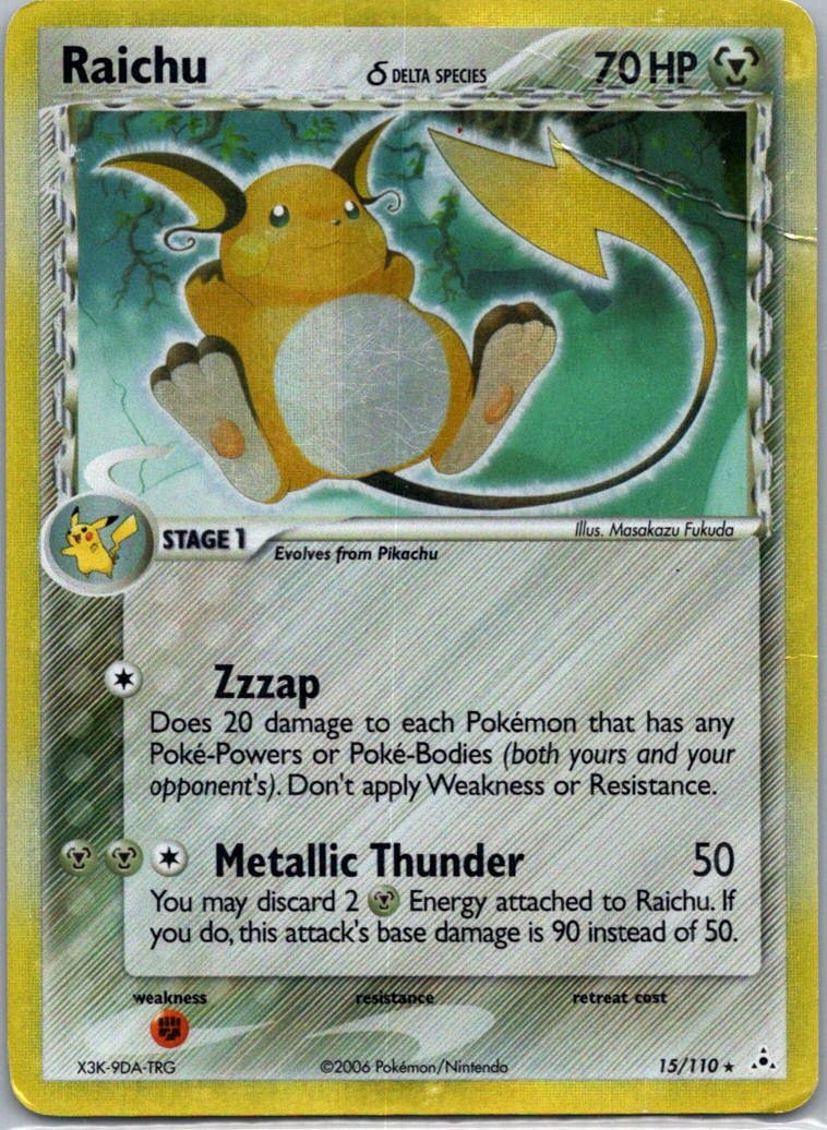 Pokemon TCG Raichu δ 15/110 Holon Phantoms Holo D