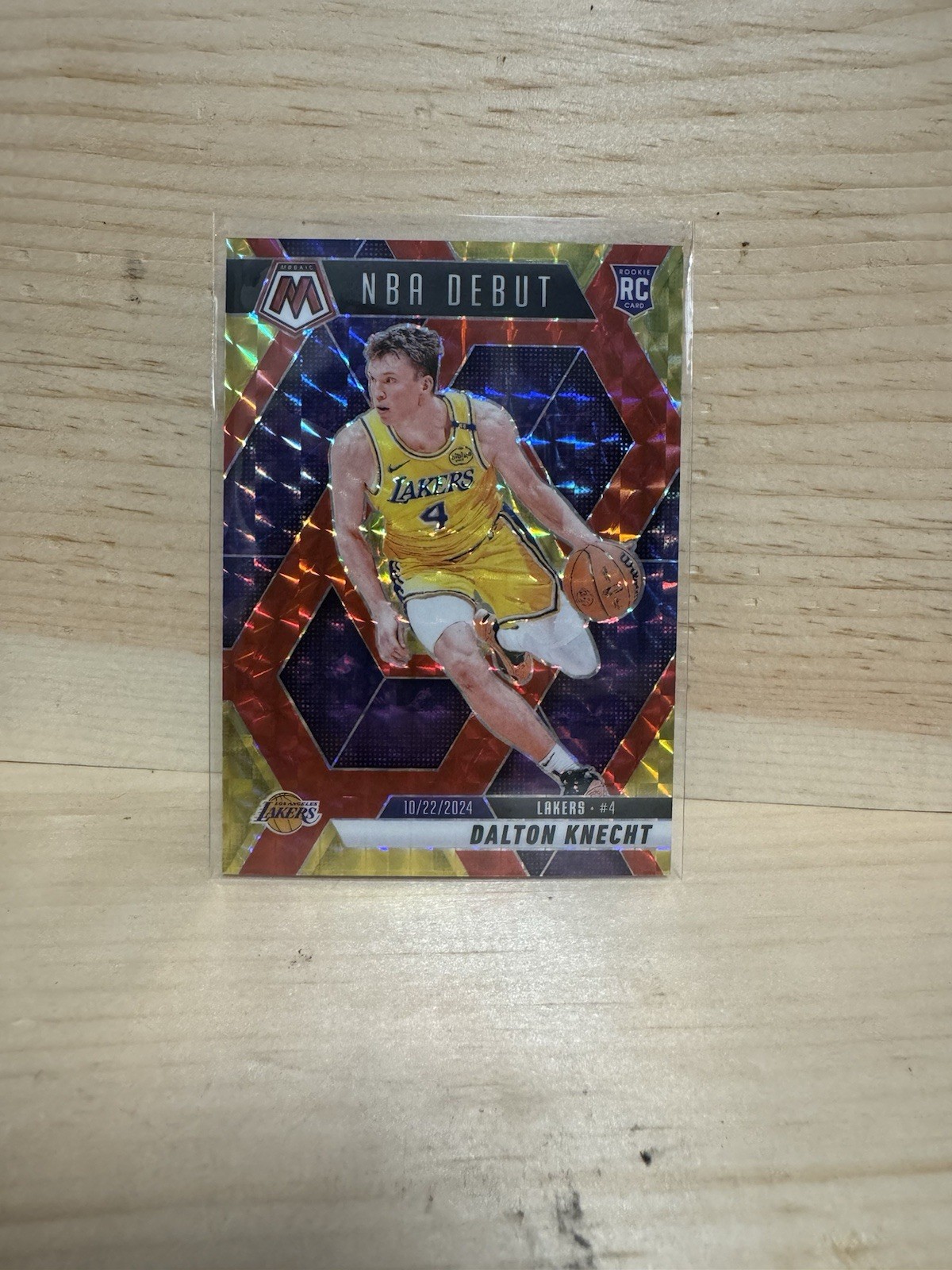2024-25 Mosaic NBA Debut Dalton Knecht #264 Choice Fusion Red Yellow 07/75 (RC)
