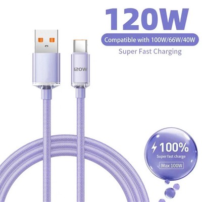 120W USB To Type C Cable Super Fast Charger Cord Quick Charge USB C Cables Phone