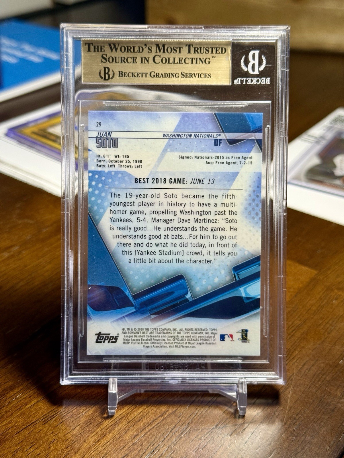 2018 Bowman's Best - Juan Soto #29 Red Refractor /10 (RC) BGS 9.5 🔥 view 3