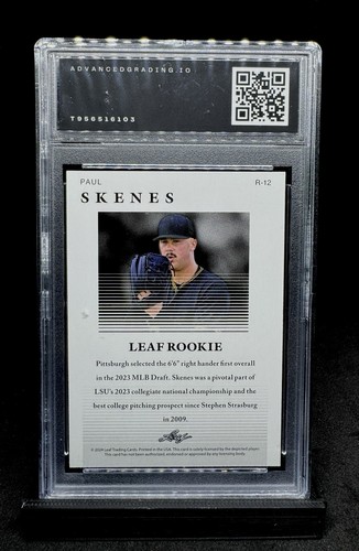 GEM MT 10 ~ PAUL SKENES ROOKIE 2024 LEAF #R-12 ~ PITTSBURG PIRATES ~ - Picture 2 of 2