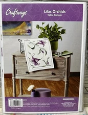 Craftways LILAC ORCHIDS Table Runner Counted Cross-Stitch Kit #8070