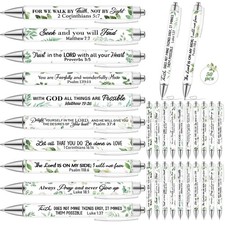 50 Pcs Bible Verse Pens Bulk Christian Religious Easter Gifts 1.00mm Black In...