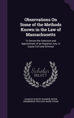 Warner - Observations On Some of the Methods Known in the Law of Massa - X555z