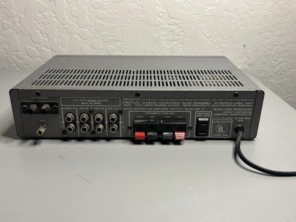Advent Response Model 450S FM Receiver TESTED - Image 3 of 3