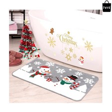 Cozy Winter Bath Mat with Snowman Design - 31.5" x 19.7" for Holiday Cheer