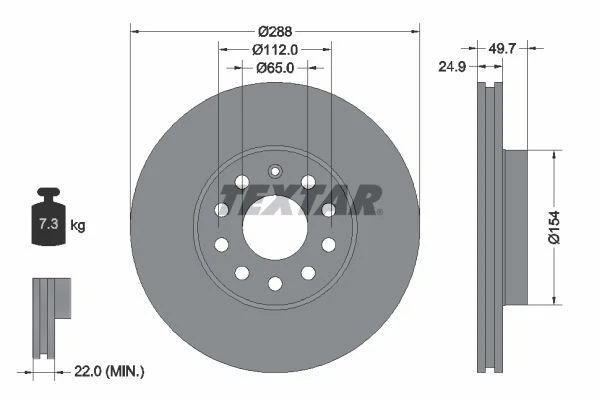 Juego de servicio de discos y pastillas de freno delanteros y traseros TEXTAR para Seat Toledo Foto 3 de 4