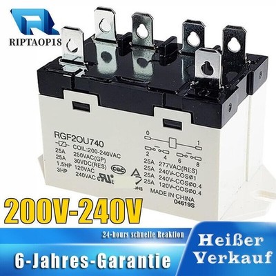 High Power Relay RGF2OU740 200V-240V 25A 6PIN 6 Feet Für SOKE JQX-76F-TU-2A DE