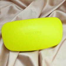 Emilio Pucci Neon Yellow Hard Sunglass Case Textured Clamshell EUC