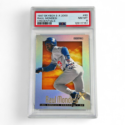 1997 Skybox E-X 2000 Raul Mondesi Credentials #80 Graded NM-MT PSA 8