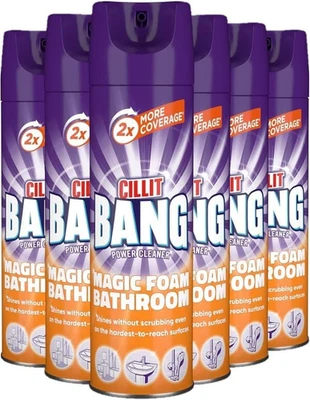 RECKITT BENCKISER Cillit Bang Magic Foam Bathroom Cleaner, Powerful Active Formula, Brilliant Shin