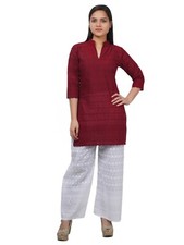 Indian Ethnic Style Maroon Color Kurti Comfortable  Soft Wear For Girls Women's