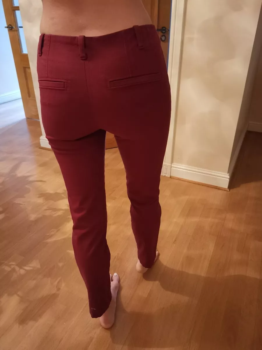 Burgundy jeans top womens uk