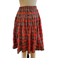 Vintage Maria Christina Petite Tartan Plaid Pleated Skirt Size P Made In USA