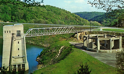 c1961 Pleasant Hill Dam Morning Glory Overflow Loudonville Ohio VTG Postcard 4c