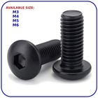 Button Head Allen Bolts Black M3 M4 M5 M6 Machine Screws High Tensile 10.9 Screw