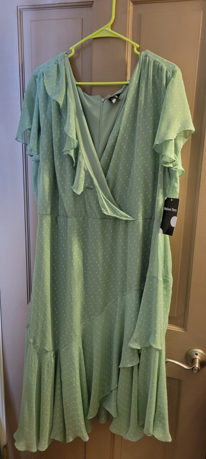 New Maison Tara size 22w sage green dress eBay