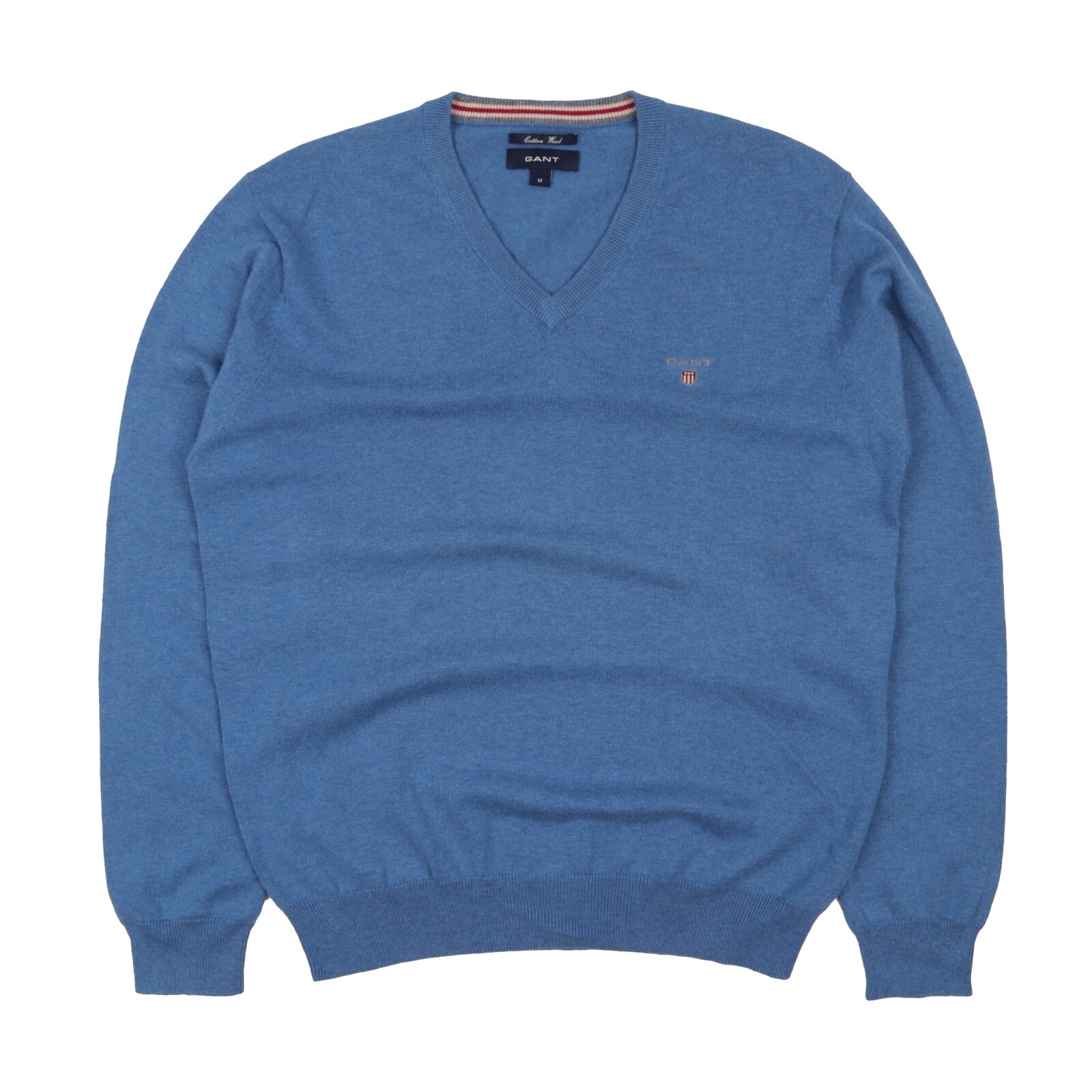Men's GANT Blue Cotton Wool V Neck 
