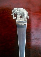 Beautiful VTG Sterling Silver 925 Lucky Elephant Baby Spoon Art Deco Rare 5 1/4