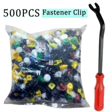 500Pcs Car Retainer Auto Fasteners Push Trim Plastic Clips Pin Rivet Bumper Kit