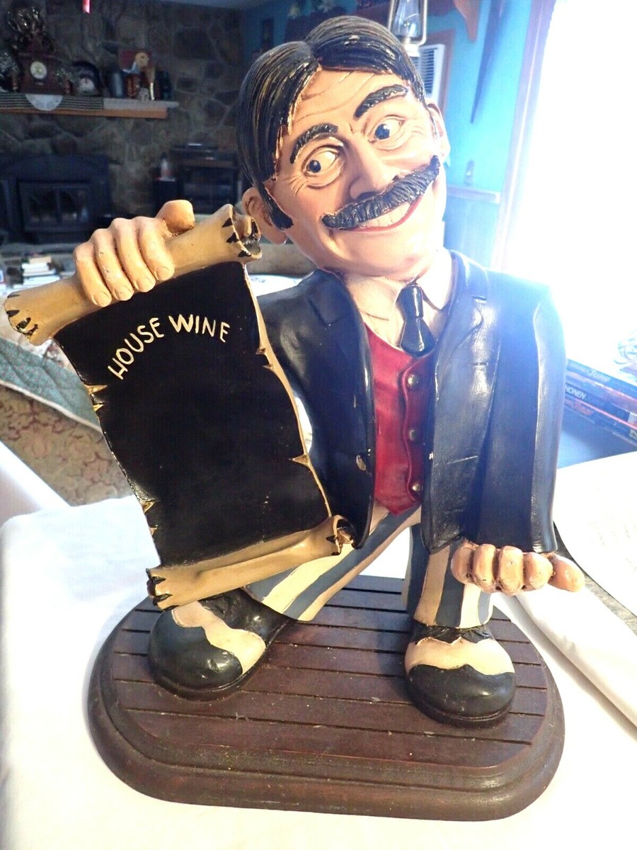 Peter Mook Signed House Wine Man Collectible Figurine Wine Holder