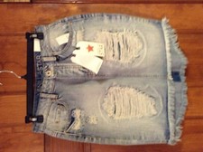 New Vanilla Star women's de stress denim skirt 5/6 NWT