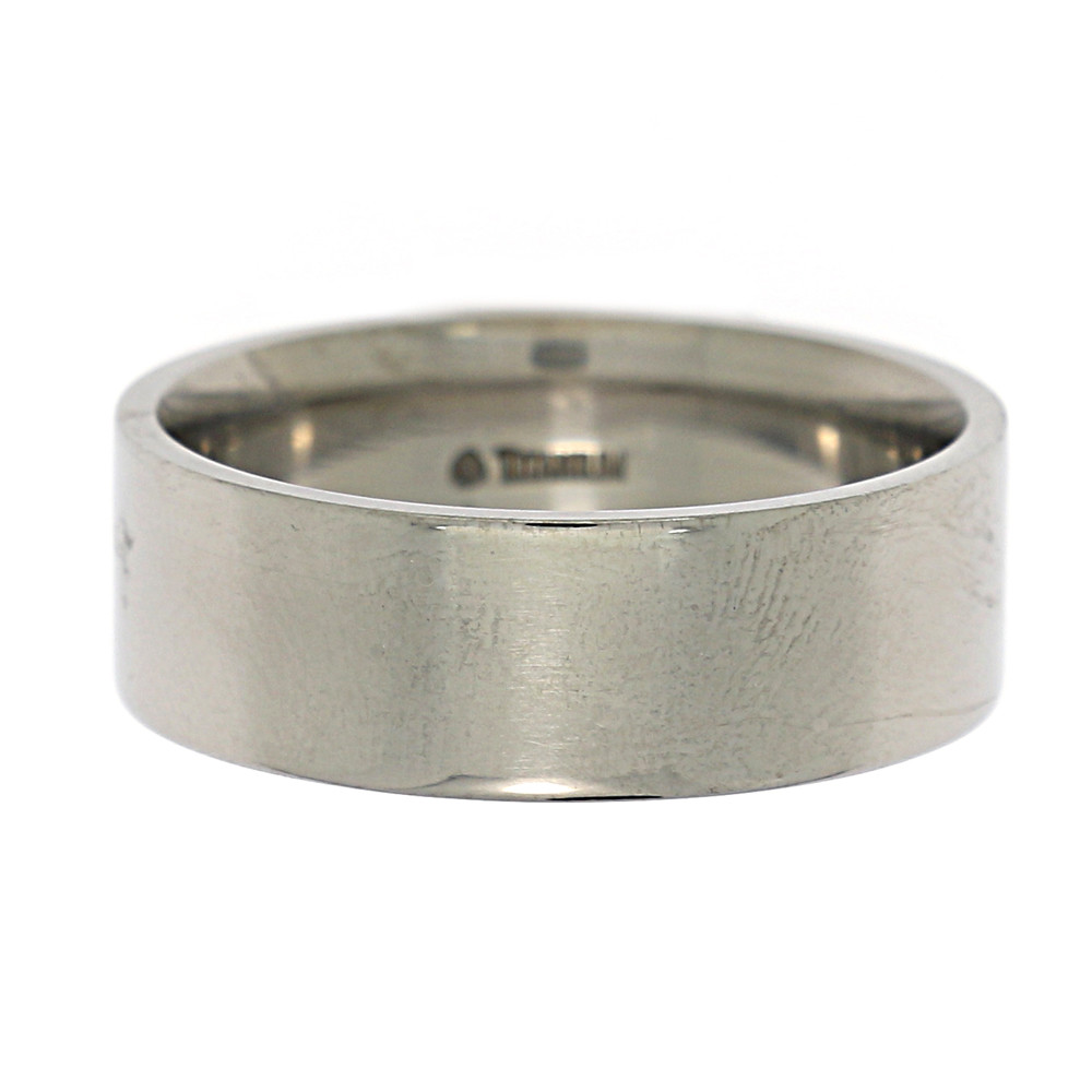 Titanium Wedding Band Flat Edge Band #278-image